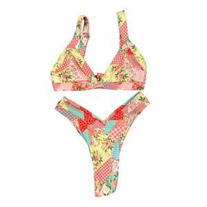 One One Swimwear - Kameron Bikini Top & Jesse Bottoms in Patchwork Multicolor